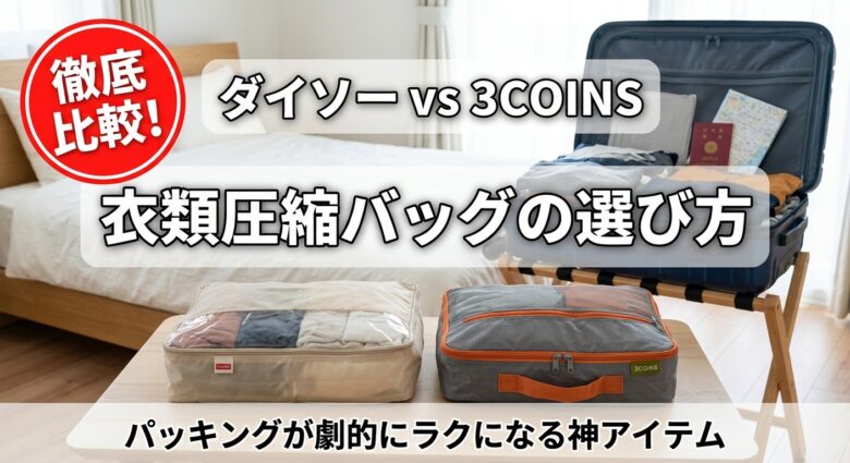 ファスナー式衣類圧縮バッグのアイキャッチ画像